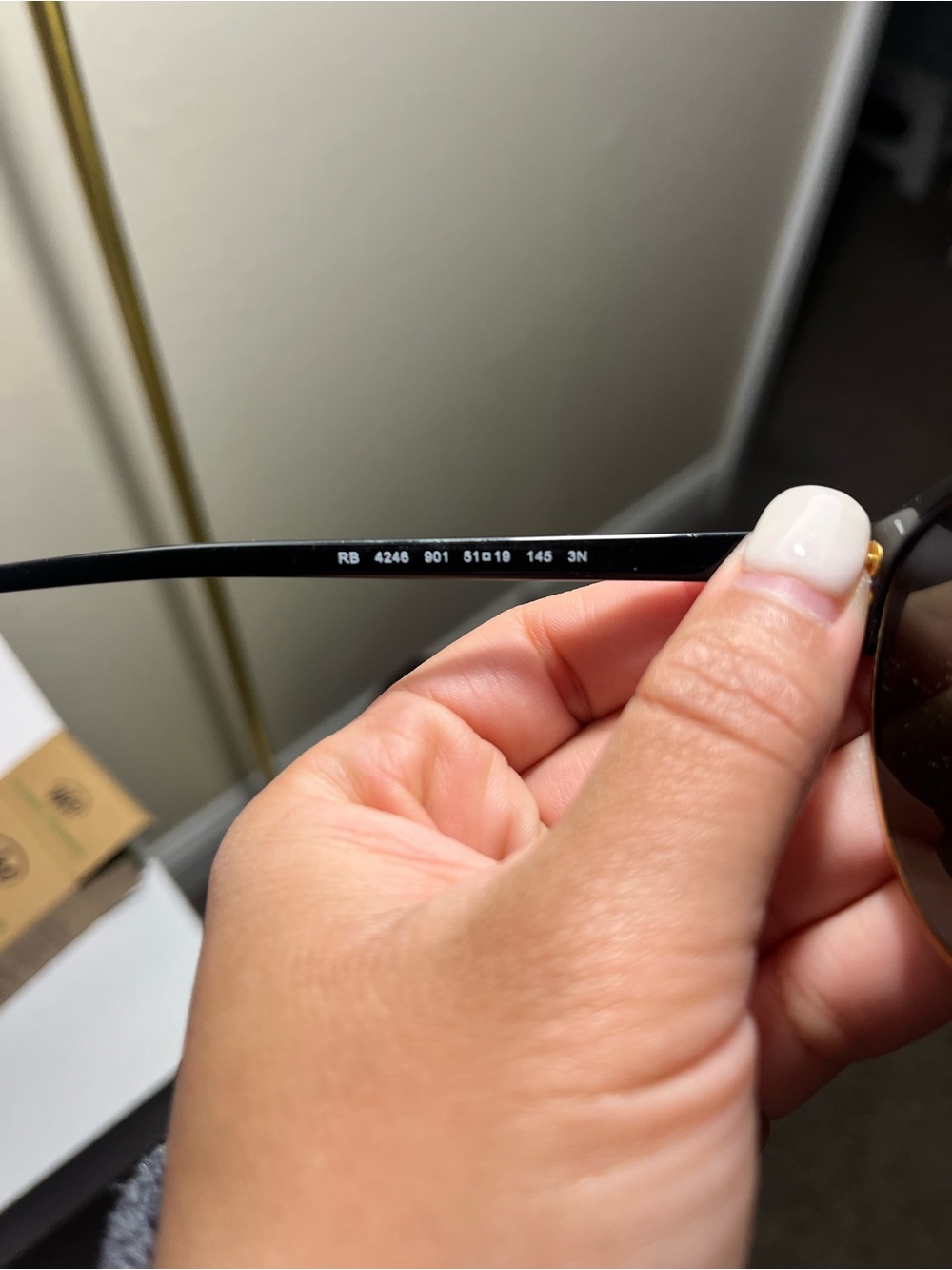Ray-Ban Black and Gold Round Sunglasses - Picture 5 of 10
